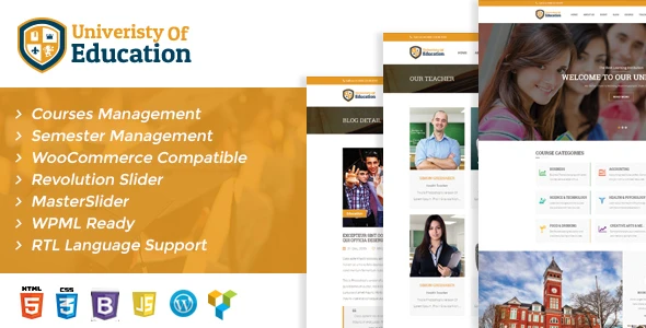 University of Education WordPress Theme – Courses Management WP